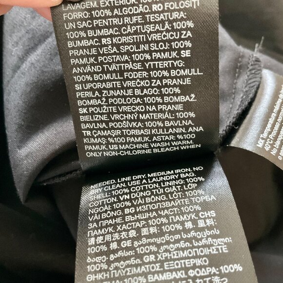 H&M Drawstring Neck Dress Black Babydoll Dress w/ Bead and Palm Tree Charms XS - Picture 16 of 16